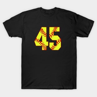 Fastpitch Softball Number 45 #45 Softball Shirt Jersey Uniform Favorite Player Biggest Fan T-Shirt